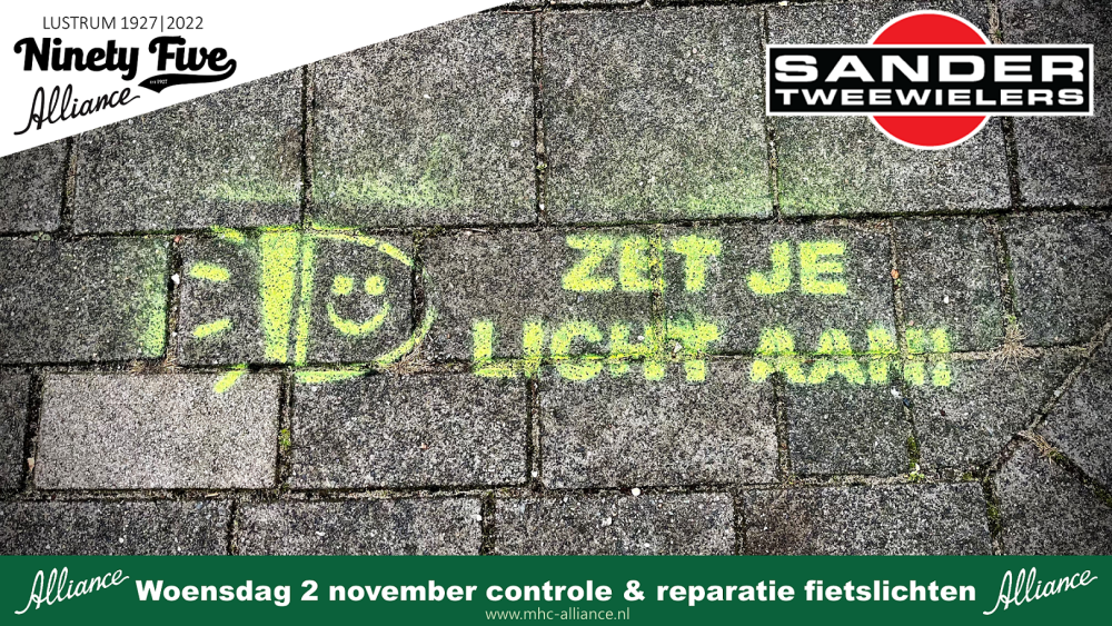 Nieuwe sponsor Sander Tweewielers komt woensdag 2 november fietslichten van de jeugdleden controleren en repareren. Nieuws afbeelding