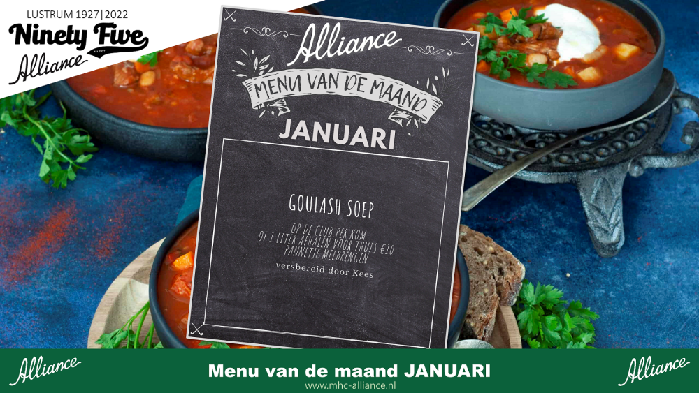 Clubhuis open in het weekend voor zelf gemaakte goulashsoep en broodjes. Ook voor thuis. Kom allemaal! Liter soep €10. Geen plastic soep @Alliance, dus neem je eigen pan mee. Op=op Nieuws afbeelding
