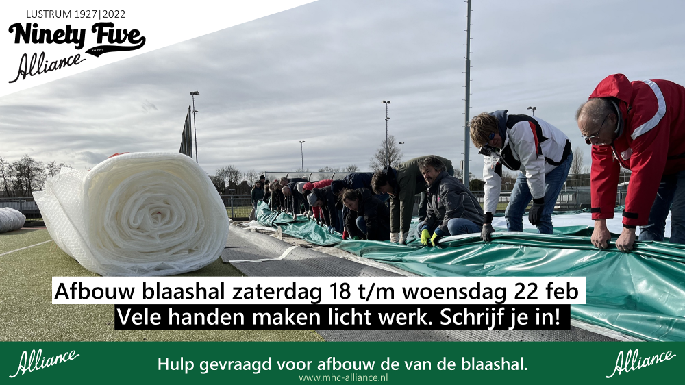 Hulp gevraagd voor afbouw blaashal op 18 - 22 feb Nieuws afbeelding