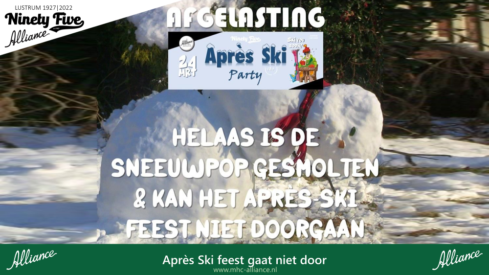 Après Ski feest gaat NIET door Nieuws afbeelding