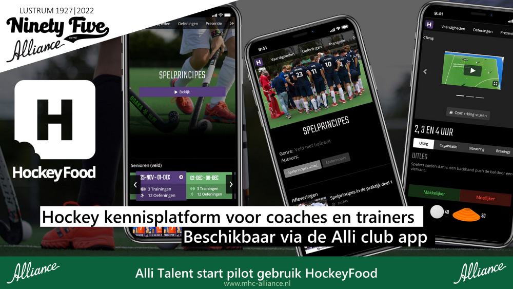 Alliance start pilot gebruik Hockeyfood platform Nieuws afbeelding