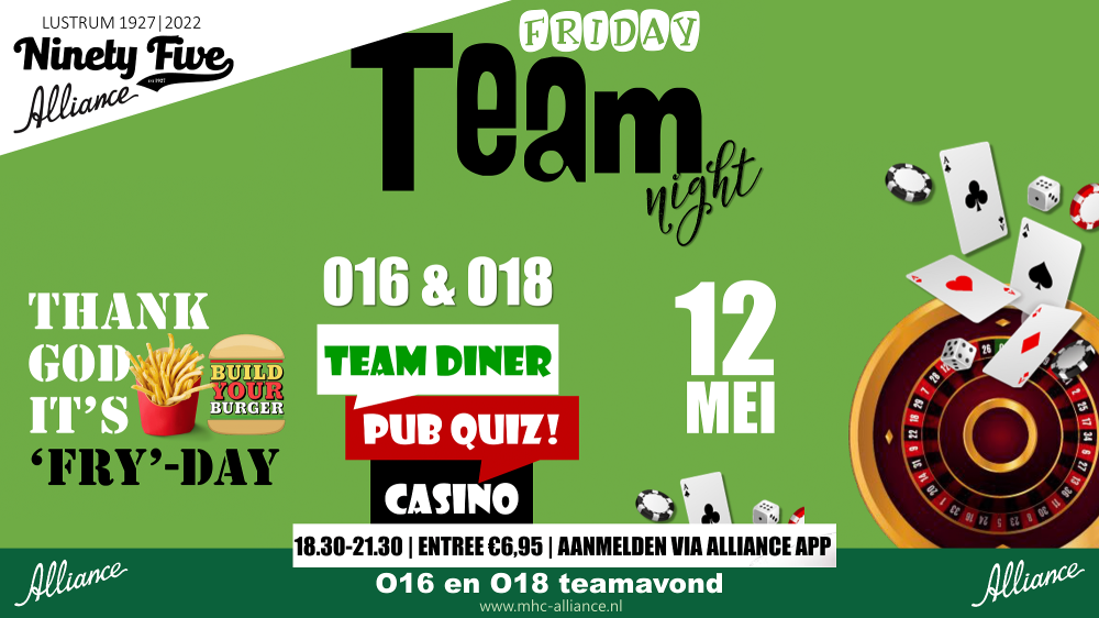 Kom je ook naar de O16/O18 Vrijdagavond Teamavond? Nieuws afbeelding