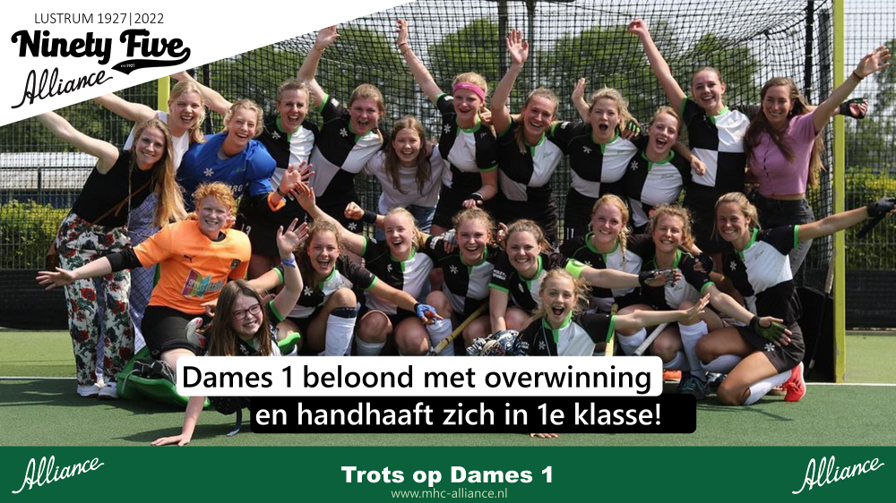 Alliance Dames 1 wint en handhaaft zich in de 1ste Klasse! Gepland: Open Trainingsavonden Nieuws afbeelding