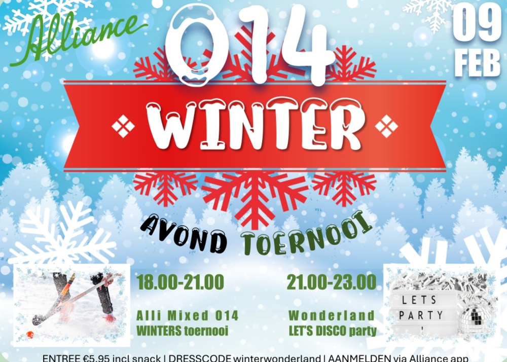 O14 Mixed Winteravond Toernooi op 9 februari Nieuws afbeelding
